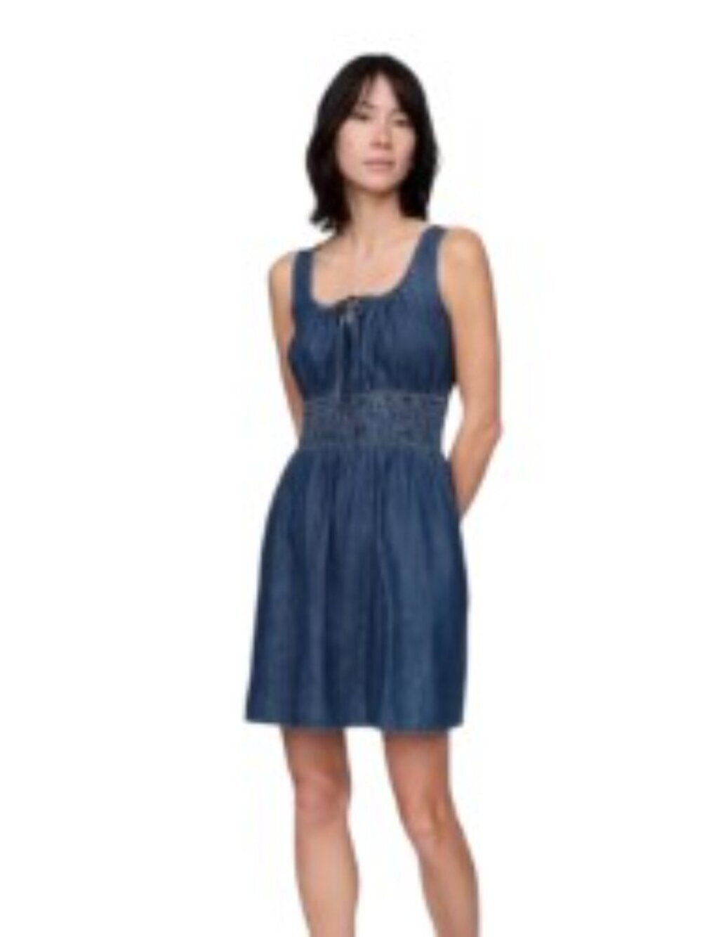 Gap Sleeveless Smocked Denim Mini Dress Medium